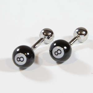 Gemelli Cufflinks Palla da Bigliardo 100% Ottone